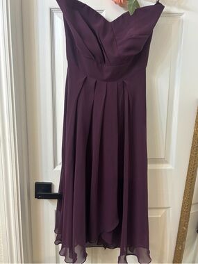 Elegant Strapless A-Line Dress in Deep Plum